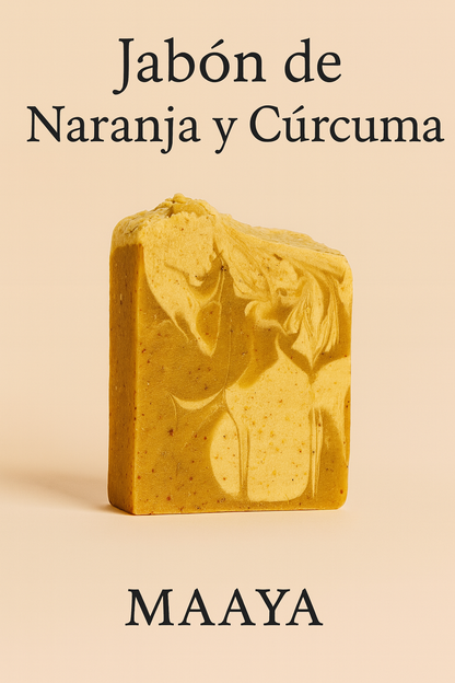 Jabón Artesanal de Naranja - Cúrcuma 120g | Hidratante y antioxidante natural – Maaya