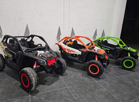 COCHE ELECTRICO MONTABLE PARA NIÑOS CAN AM BRP MAVERICK X3 / 2 BATERIAS 24V Y CONTROL REMOTO