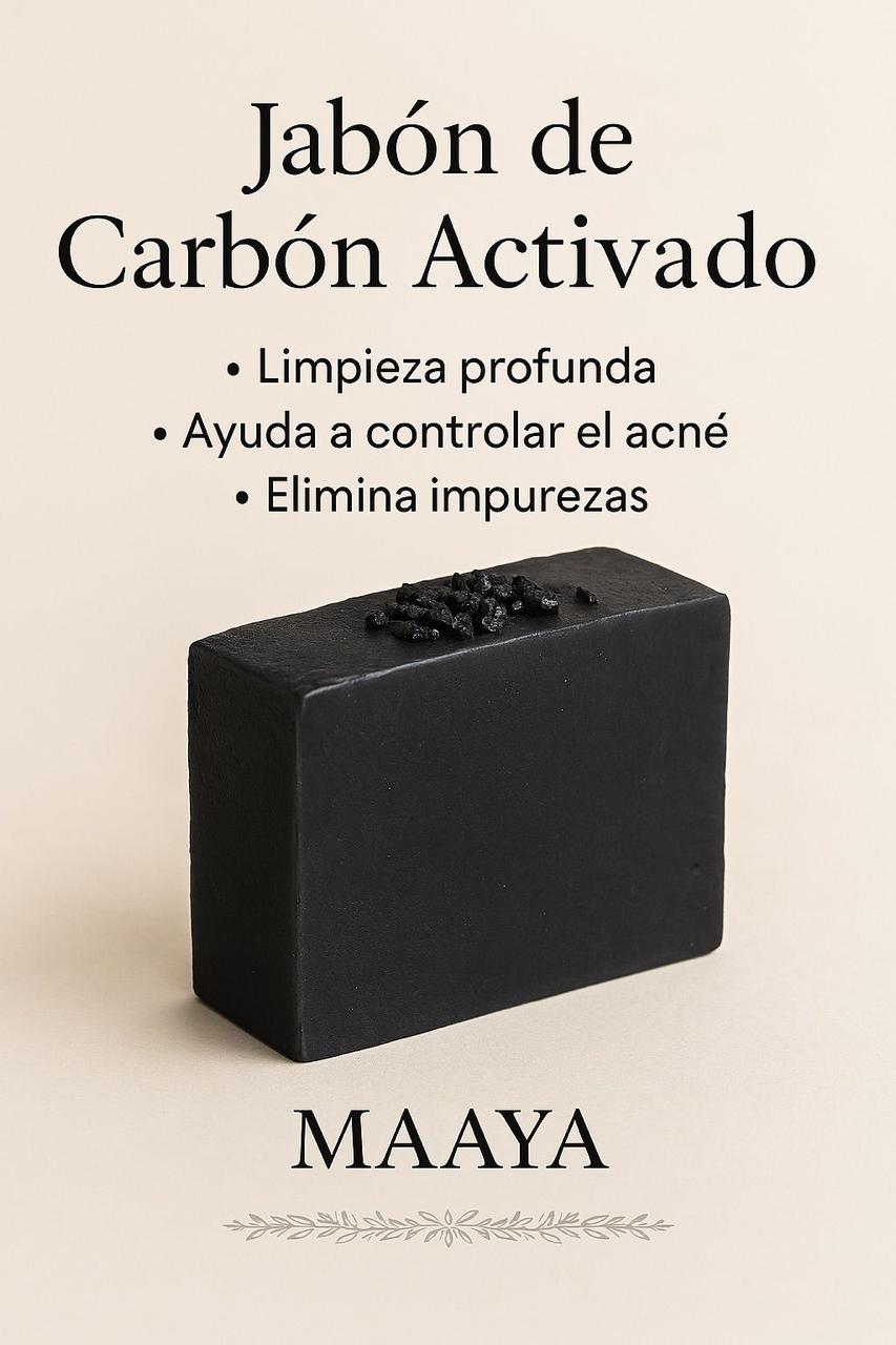 Jabón de Carbón Activado  | Limpieza profunda y control de grasa – Maaya