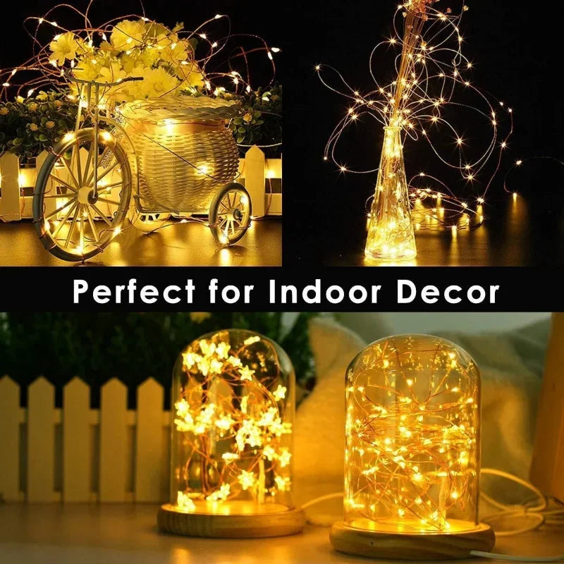 2/5/10/20/30M USB ✨ Luces LED Decorativas USB 💫 8 Modos + Control Remoto 🌈 Ideal para Navidad, Cuartos y Fiestas