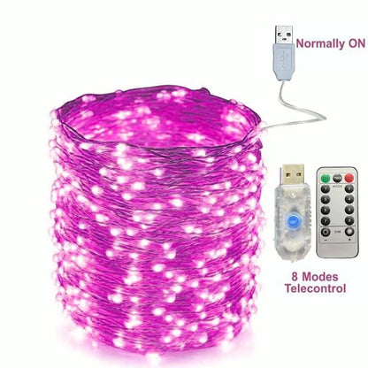 2/5/10/20/30M USB ✨ Luces LED Decorativas USB 💫 8 Modos + Control Remoto 🌈 Ideal para Navidad, Cuartos y Fiestas